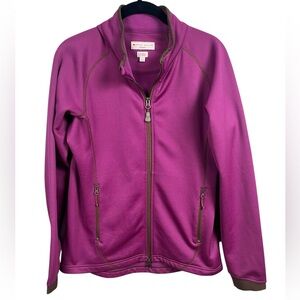 PETER MILLAR Element4 Performance Golf Jacket Purple Brown Trim Full Zip Size S